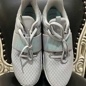 Nike Light Gray and Aqua Athletic Shoes